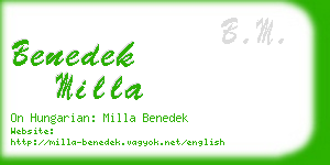 benedek milla business card